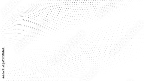 Abstract halftone wave dotted background. Modern monochrome background. Futuristic grunge pattern, dot, wave. Vector modern optical halftone texture for sites, poster, business card, cover.
