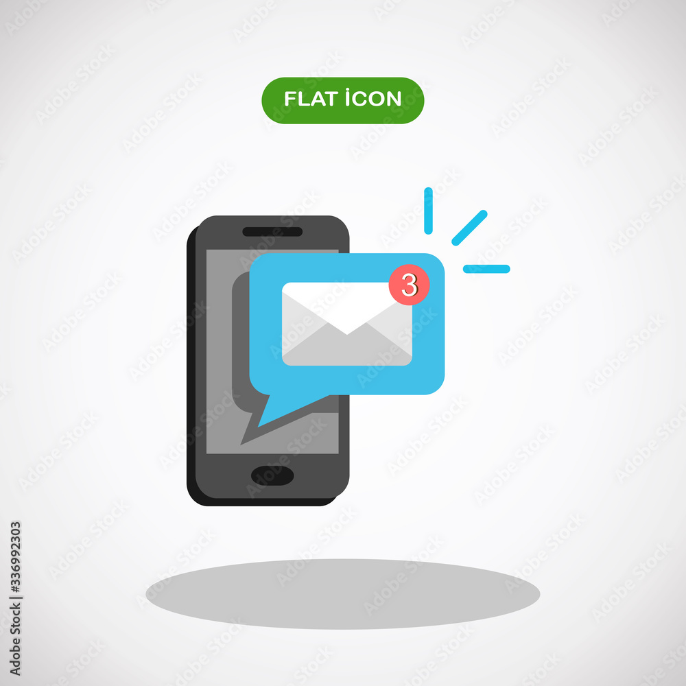 New message on the smartphone screen. Vector illustration. New message on the smartphone screen. Vector illustration.