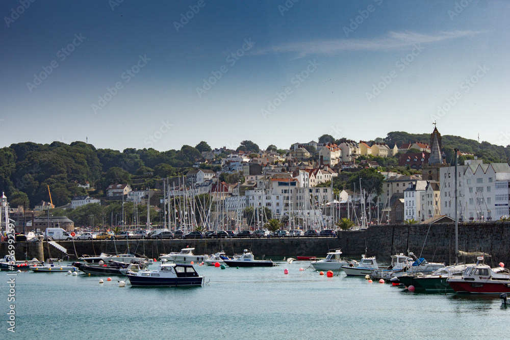 Fototapeta premium The Channel Islands in summer with good weather and greenery