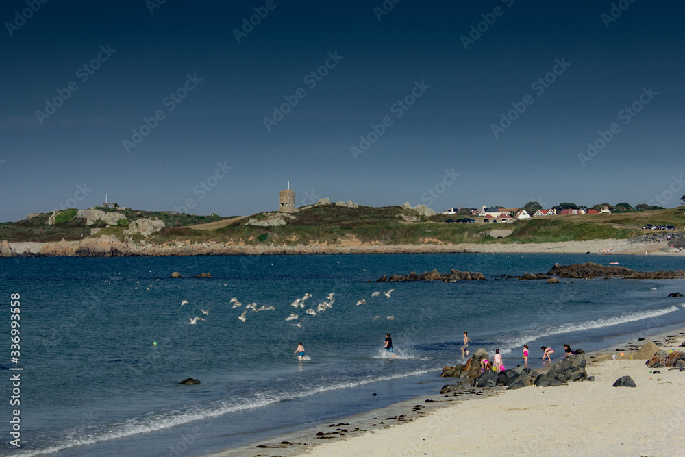The Channel Islands in summer with good weather and greenery The Channel Islands in summer with good weather and greenery