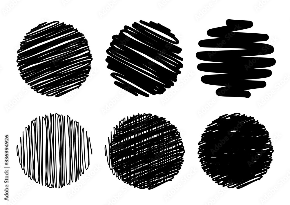 クレヨン ペンで描かれた円形のテクスチャ背景素材セット Vector De Stock Adobe Stock