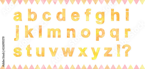 watercolor alphabets (vector fonts): orange