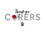 Thank you carers message with Japan heart flag. 3D Render