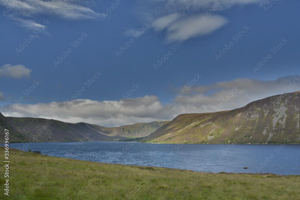 UK, Scotland, lake and mountains, hdr