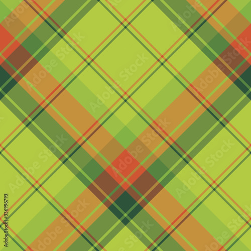 Seamless pattern in fascinating positive christmas red and green colors for plaid, fabric, textile, clothes, tablecloth and other things. Vector image. 2