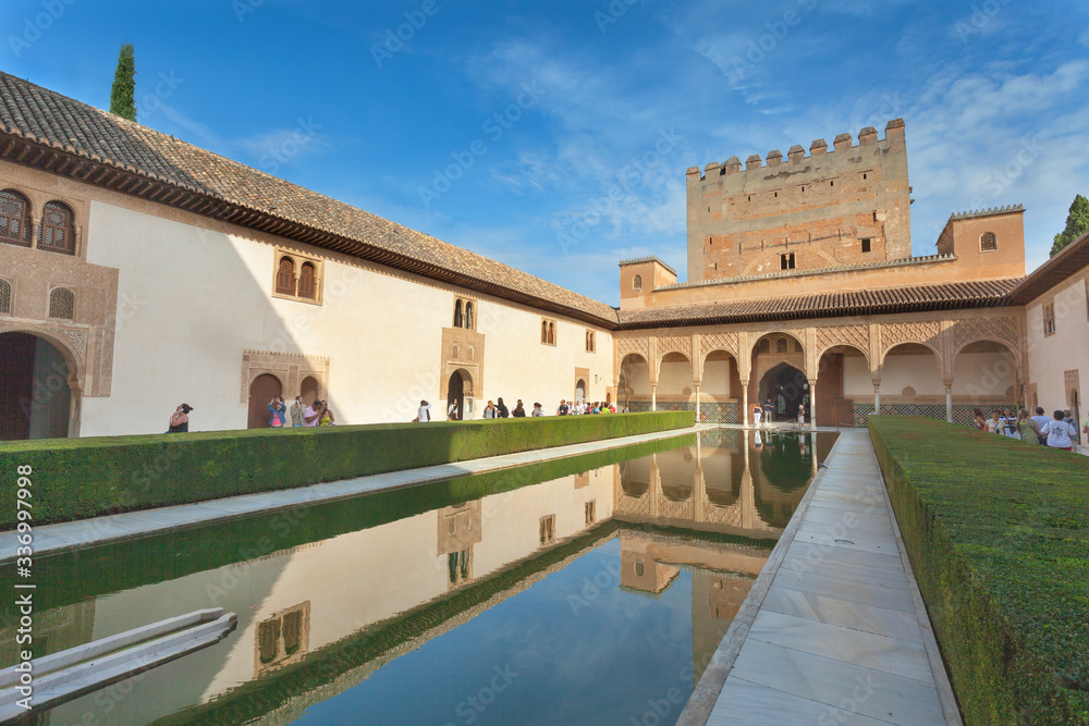 Courtyard of the Myrtles (Patio de los Arrayanes) in La Alhambra