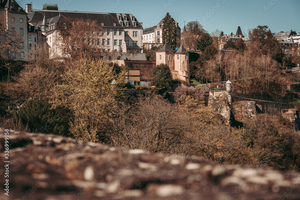 LUXEMBOURG CITY /  APRIL 2020: Empty city center in times of Coronavirus global emergency