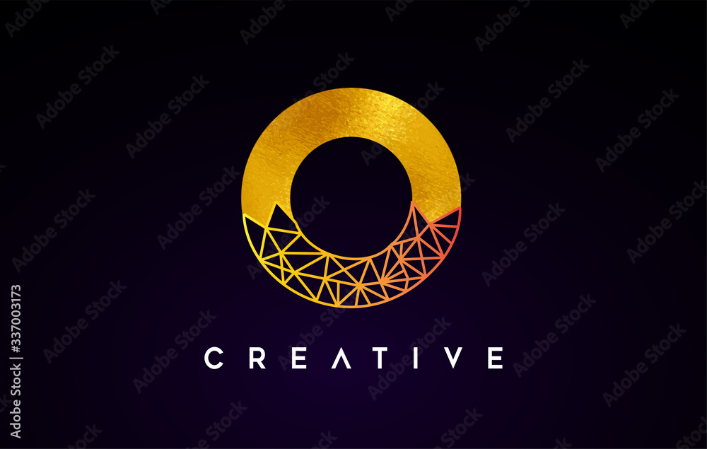 Golden Gold Letter O Beauty Logo. O Letter Design Vector with Origami ...