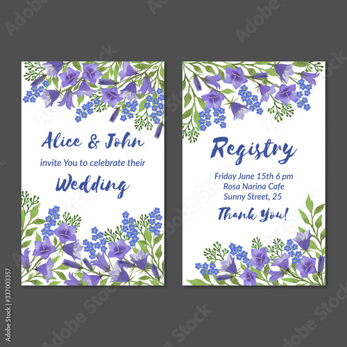 Watercolor wedding invitation card photo