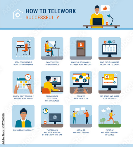 How to work from home successfully infographic with tips