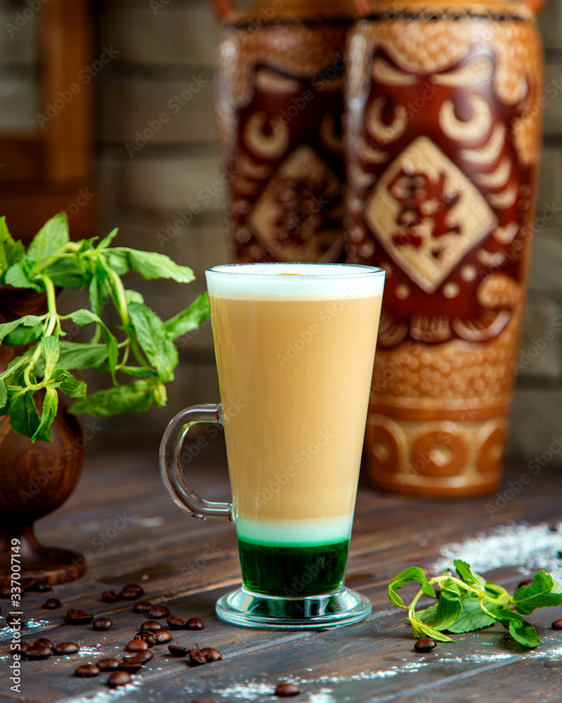 coffee with green syrup coffee with green syrup