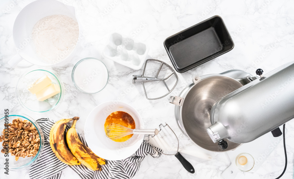 Baking banana bread Baking banana bread