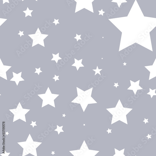Seamless abstract white and black pattern with simple star. Vector illustration © Tae Mi