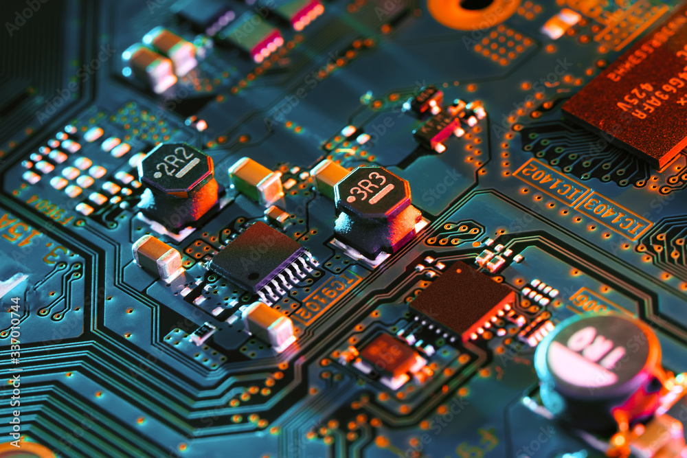 Electronic circuit board close up. Electronic circuit board close up.