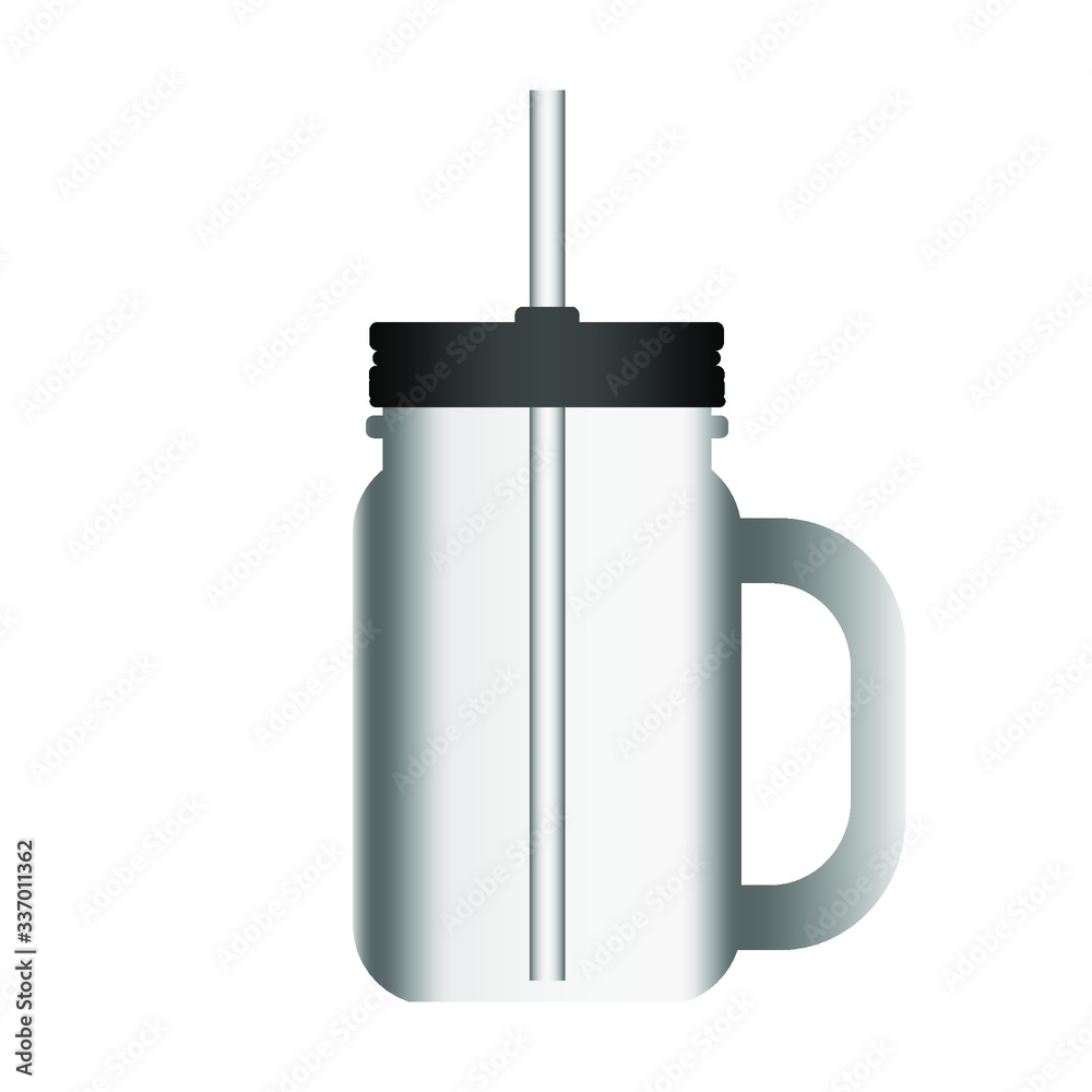 Fototapeta premium jar with lid and tube isolated on white background