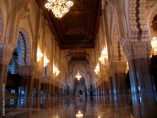 Morocco. Interior of Mosque of Hassan II