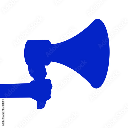 megaphone icon with haand on white background photo