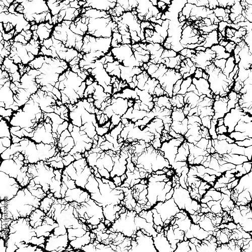 Craquelure pattern. Grunge cracks, cracked painted wall and ground crack texture seamless vector illustration. Broken ground textured, grunge surface pattern