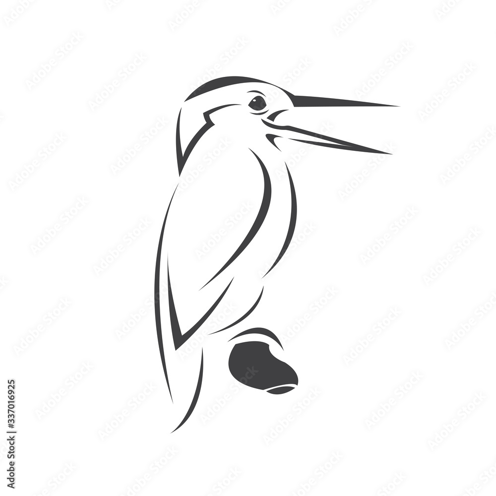 Vector of a kingfishers Black on white background. Bird Design. icon. logo. symbol. Illustrator. animal Vector of a kingfishers Black on white background. Bird Design. icon. logo. symbol. Illustrator. animal