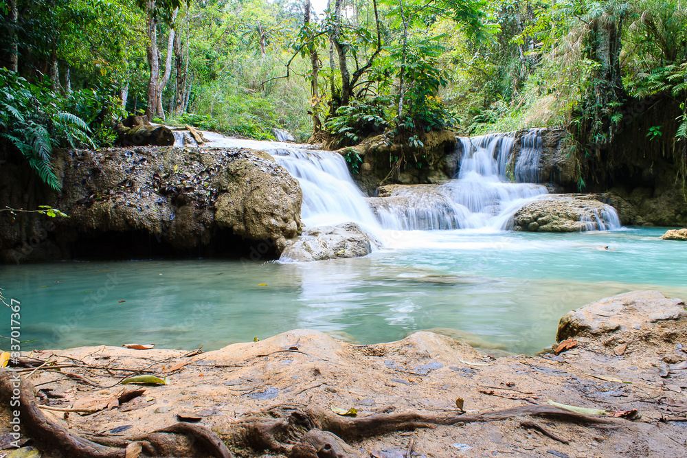 Naklejka premium The Kuang Si Falls near Luang Prabang - Laos