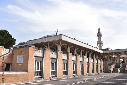 Rome  Italy - June 2019  Islamic Cultural Center And Grand Mosque of Rome in Italy  exterior
