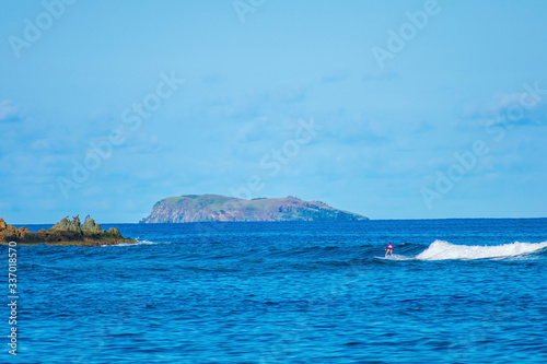 S Thomas United States Virgin Islands, Royalty free Ocean sports background, Caribbean beach vacation, Surfboarding, Surfer, Tranquil Ocean Landscape © Jennifer