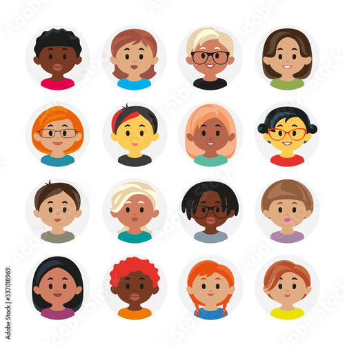 Multinational People Profiles Icon Set