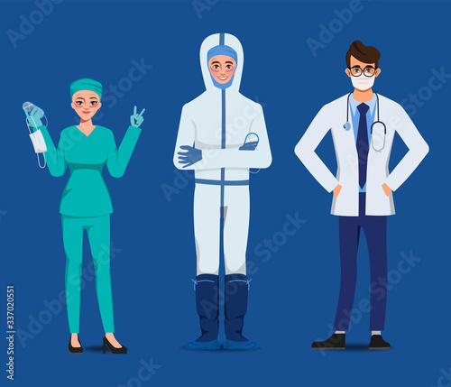 Doctor who save patients from coronavirus outbreak.  Fight to COVID-19 concept.