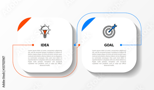 Infographic design template. Creative concept with 2 steps