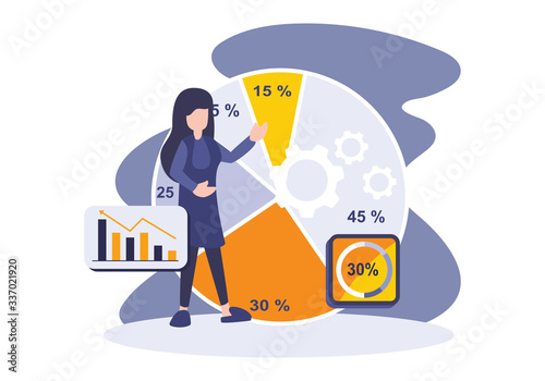 Data management concept. Wo...