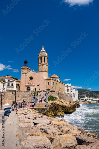 Landmarks of Sitges in Barcelona, Catalonia, Spain.