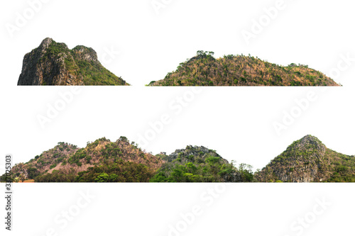 Many mountains, naturally on a white background
