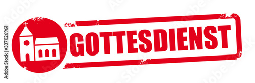 Gottesdienst - roter Stempel Vektor Illustration