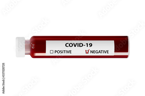 Negative blood test for coronavirus in the carrier.Blood analysis in vector.Covid-19.