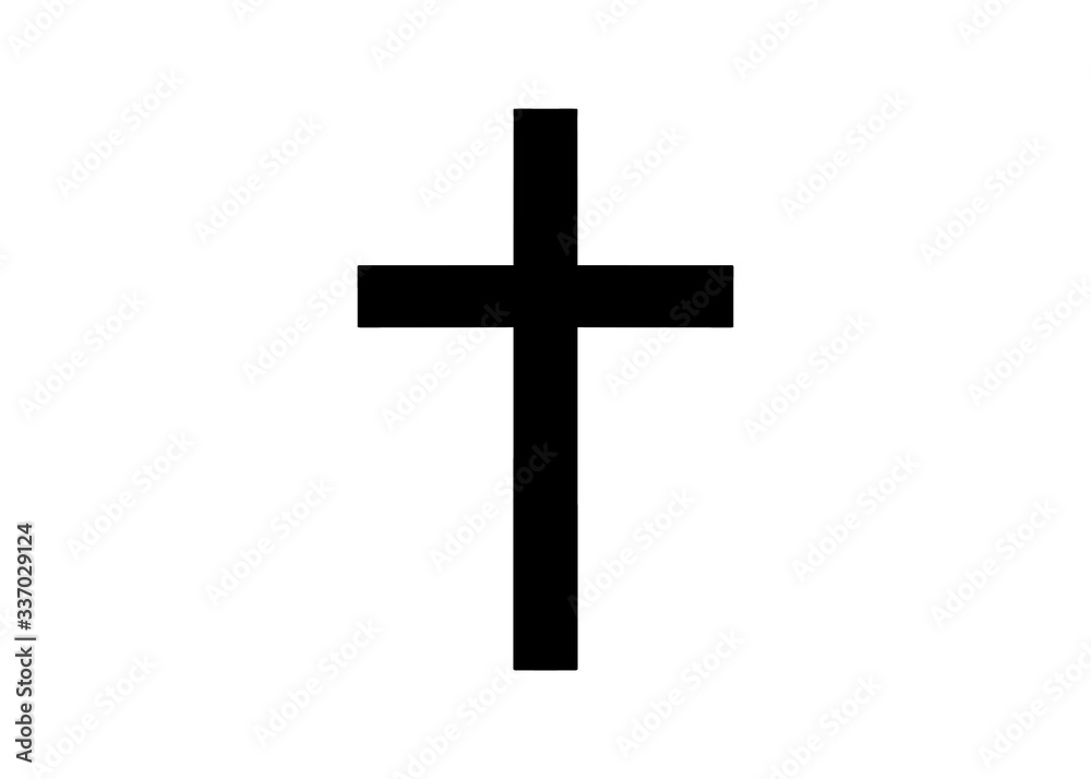 black christian cross illustration catholic religion 