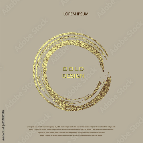 Round Grunge Golden Frame o...
