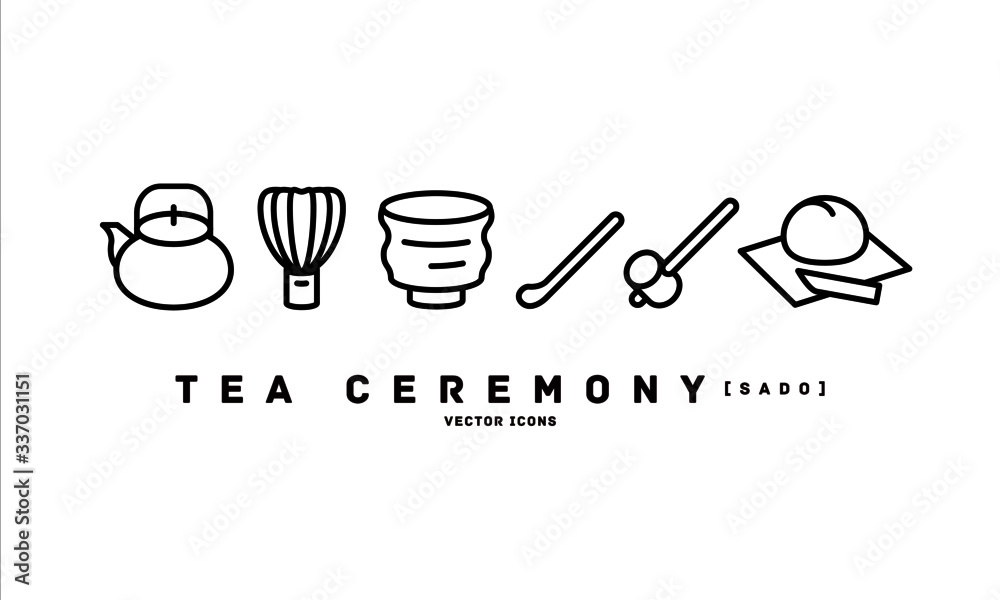 Εκτύπωση καμβά [Tea ceremony-sado-] vector icons