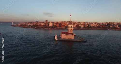 Maidens tower 360 drone shot

