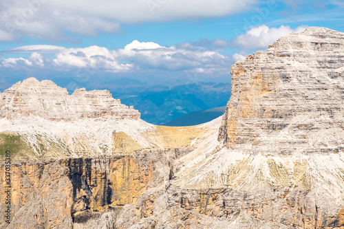 Piz Boe mountainin in Alpe. Summer landscape in Italian Dolomites. South Tyrol. Italy. Europe. photo