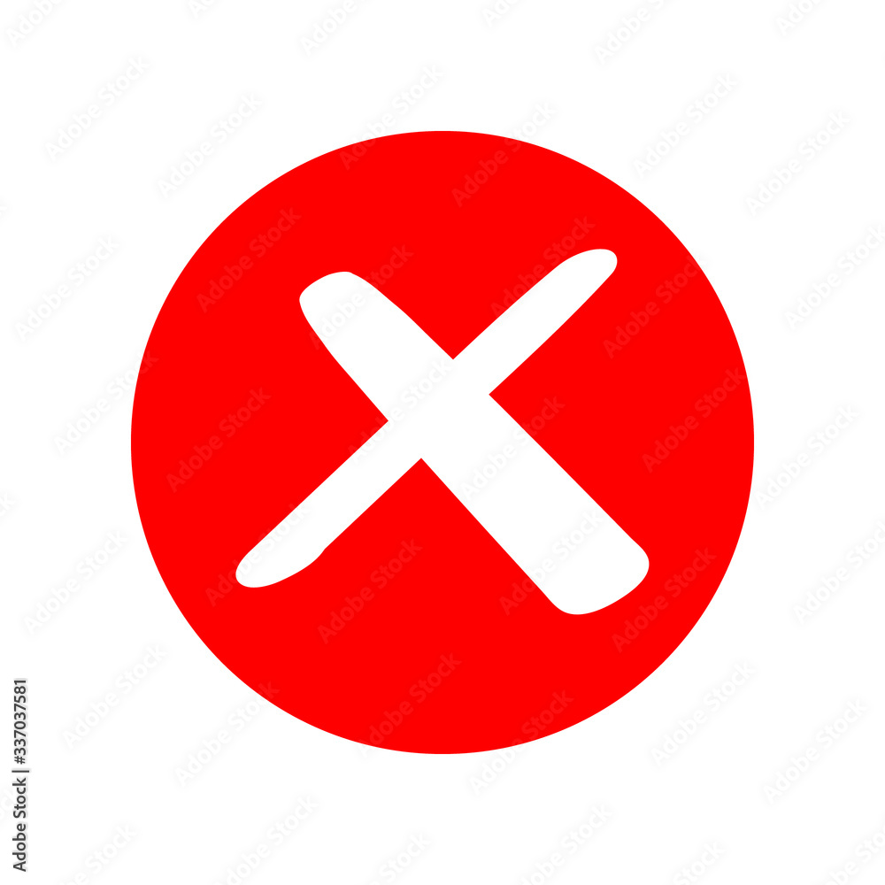Check mark icon . red cross flat simbol x. delete icon vector illustration. eps 10 Check mark icon . red cross flat simbol x. delete icon vector illustration. eps 10
