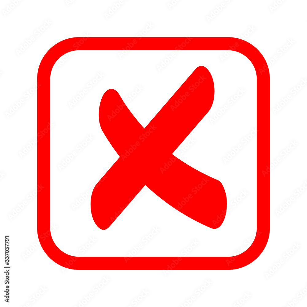 Check mark icon . red cross flat simbol x. delete icon vector illustration. eps 10 Check mark icon . red cross flat simbol x. delete icon vector illustration. eps 10