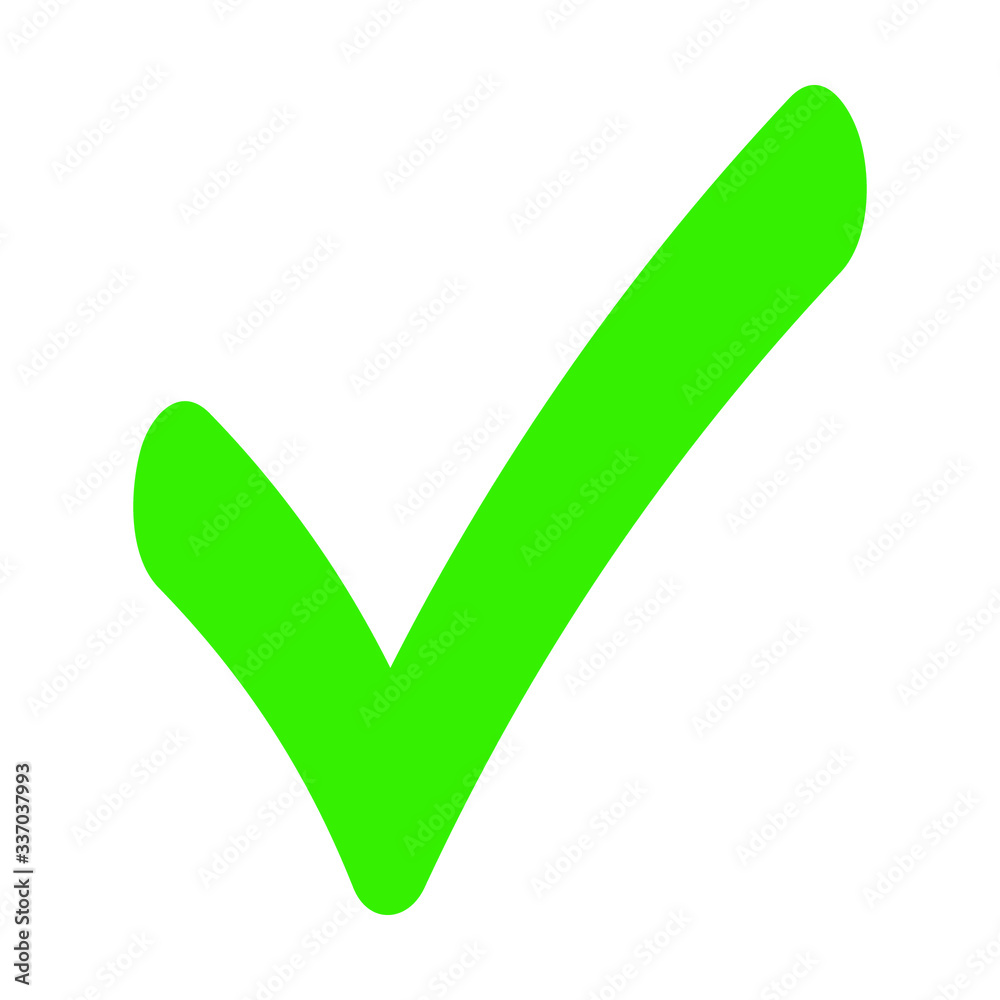 Green check mark icon. Tick symbol in green color, vector illustration. eps 10 Green check mark icon. Tick symbol in green color, vector illustration. eps 10