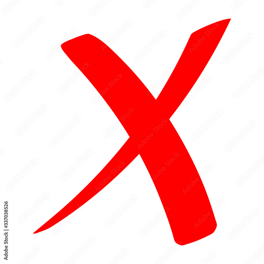 Check mark icon . red cross flat simbol x. delete icon vector illustration.  eps 10 Stock Vector