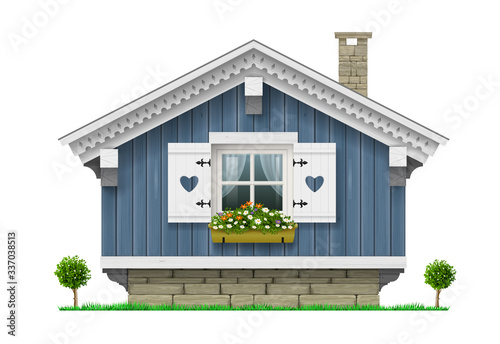 Traditional Finnish Scandinavian wooden house hotel or a sauna.