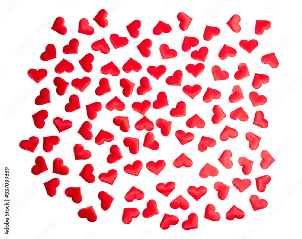 Red hearts isolated on white background for valentine days