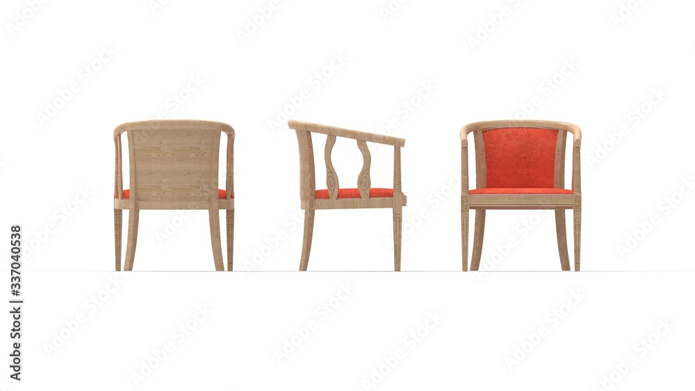 3D rendering of a interior arm chair cozy furniture house indoor isolated