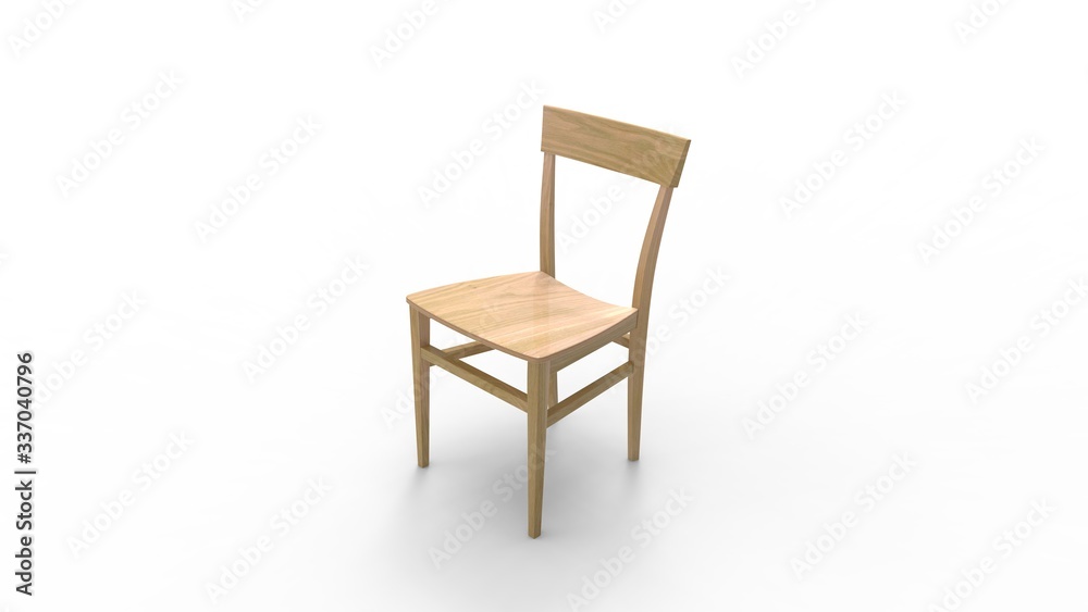 3D rendering of a dinning table chair furniture isolated on white background 3D rendering of a dinning table chair furniture isolated on white background