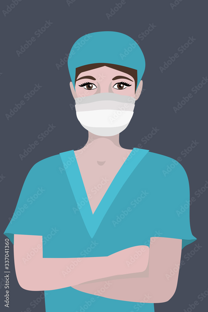 Nurse with a surgical mask EPS10 Vector