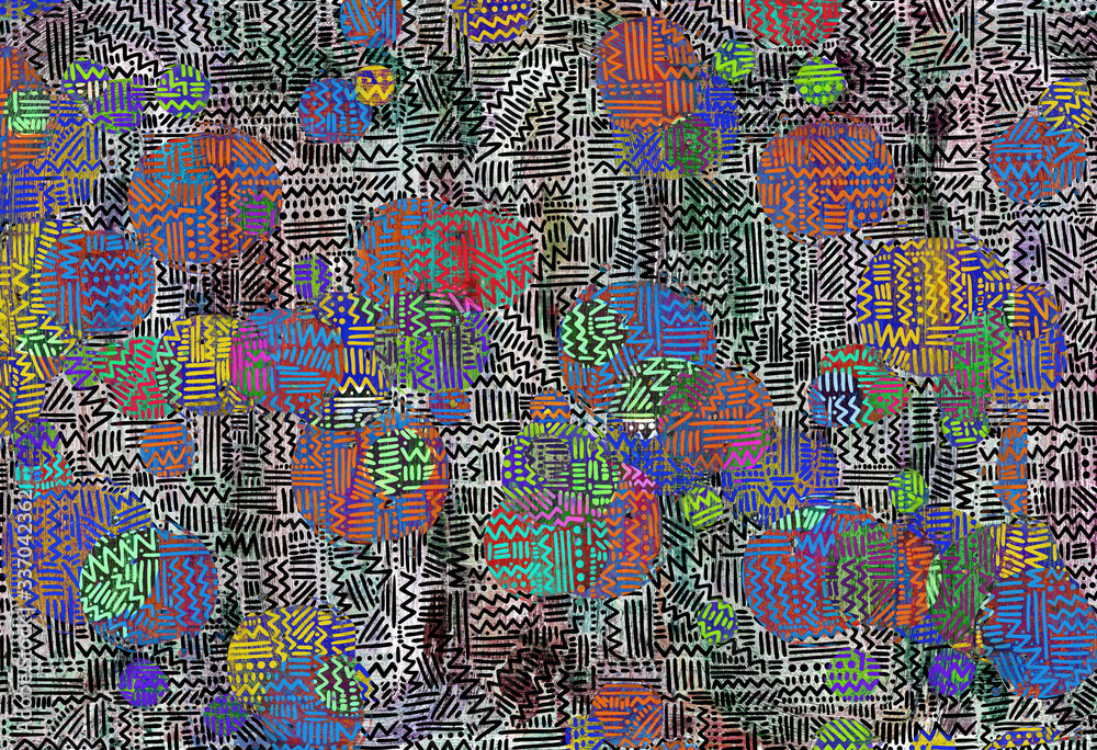 Modern multicolor spotted pop art digital composition with lines, dots and waves and arrows. Modern multicolor spotted pop art digital composition with lines, dots and waves and arrows.