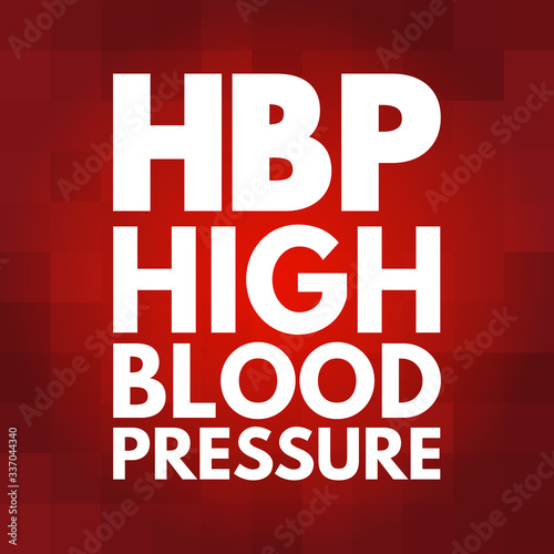 HBP - High Blood Pressure acronym, health concept background